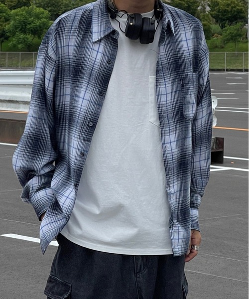 kutir（クティール）の「オンブレチェックネルシャツ（シャツ/ブラウス・メンズ・ブラック/ブラウン/ブルー・MEDIUM/LARGE）」の20枚目の写真