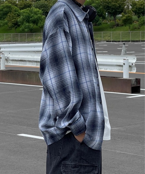 kutir（クティール）の「オンブレチェックネルシャツ（シャツ/ブラウス・メンズ・ブラック/ブラウン/ブルー・MEDIUM/LARGE）」の19枚目の写真