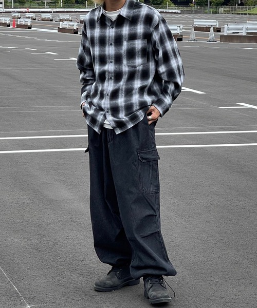 kutir（クティール）の「オンブレチェックネルシャツ（シャツ/ブラウス・メンズ・ブラック/ブラウン/ブルー・MEDIUM/LARGE）」の5枚目の写真