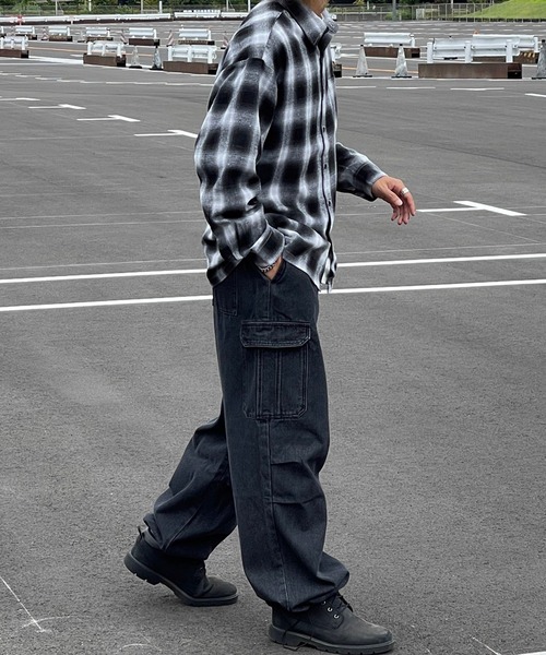 kutir（クティール）の「オンブレチェックネルシャツ（シャツ/ブラウス・メンズ・ブラック/ブラウン/ブルー・MEDIUM/LARGE）」の8枚目の写真