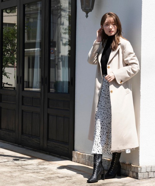 MISCH MASCH（ミッシュマッシュ）の「オータムテーラードコート（ステンカラーコート・レディース・ベージュ/モカ/ブラック・MEDIUM）」の13枚目の写真