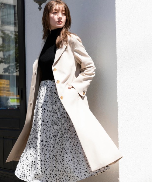 MISCH MASCH（ミッシュマッシュ）の「オータムテーラードコート（ステンカラーコート・レディース・ベージュ/モカ/ブラック・MEDIUM）」の14枚目の写真