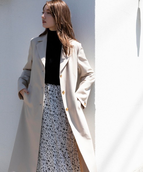 MISCH MASCH（ミッシュマッシュ）の「オータムテーラードコート（ステンカラーコート・レディース・ベージュ/モカ/ブラック・MEDIUM）」の15枚目の写真