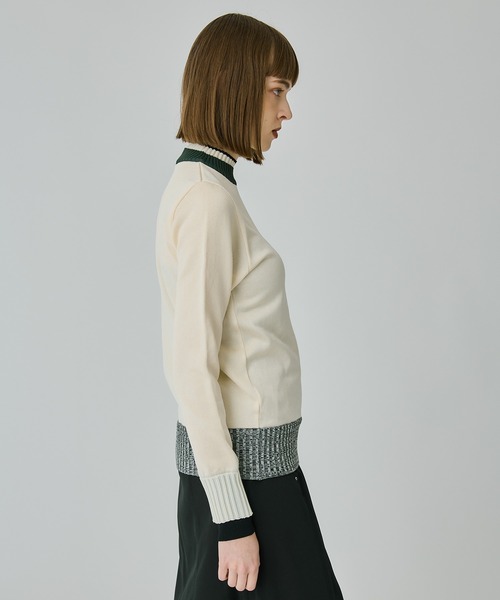 UNITED TOKYO（ユナイテッドトウキョウ）の「バイカラープレーティングニット（ニット/セーター・レディース・インディゴブルー/アイボリー/ブラック/カーキ・FREE）」の20枚目の写真