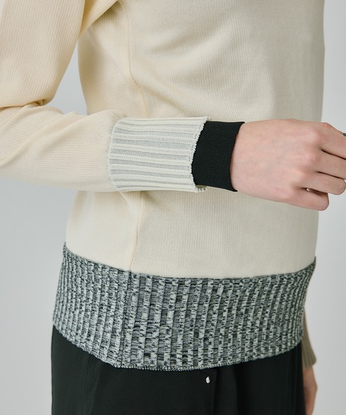 UNITED TOKYO（ユナイテッドトウキョウ）の「バイカラープレーティングニット（ニット/セーター・レディース・インディゴブルー/アイボリー/ブラック/カーキ・FREE）」の16枚目の写真