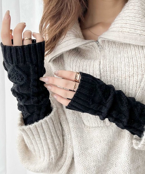 《JaVaジャバコラボ》最旬！カラバリ豊富、指ぬきニットアームウォーマー