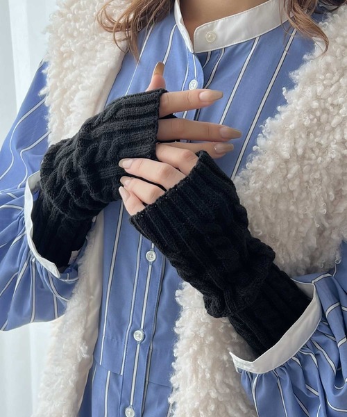 《JaVaジャバコラボ》最旬！カラバリ豊富、指ぬきニットアームウォーマー