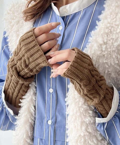 《JaVaジャバコラボ》最旬！カラバリ豊富、指ぬきニットアームウォーマー