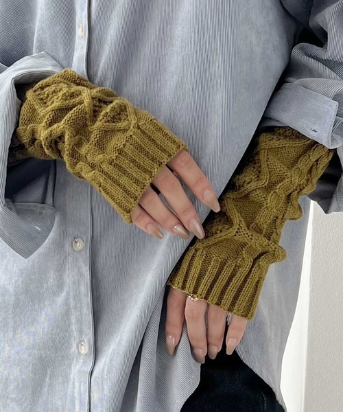《JaVaジャバコラボ》最旬！カラバリ豊富、指ぬきニットアームウォーマー