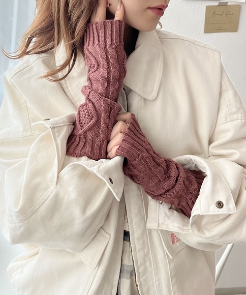 《JaVaジャバコラボ》最旬！カラバリ豊富、指ぬきニットアームウォーマー