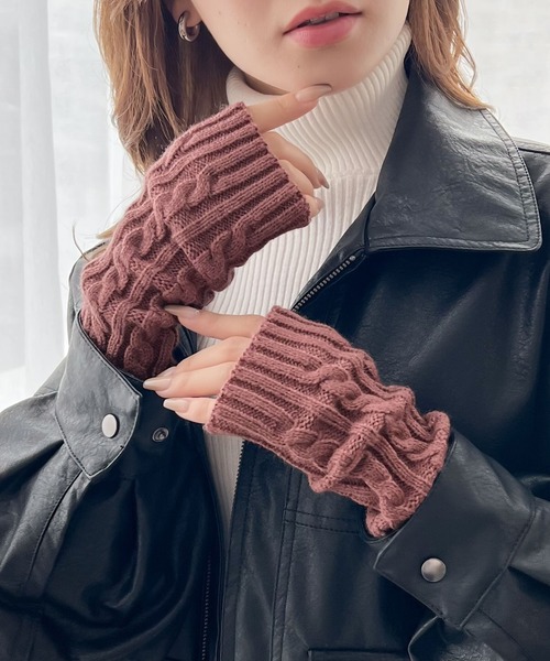 《JaVaジャバコラボ》最旬！カラバリ豊富、指ぬきニットアームウォーマー