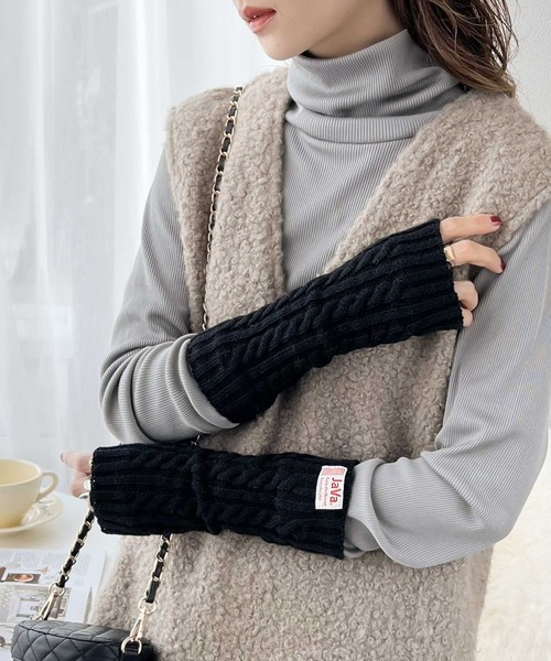 《JaVaジャバコラボ》最旬！カラバリ豊富、指ぬきニットアームウォーマー
