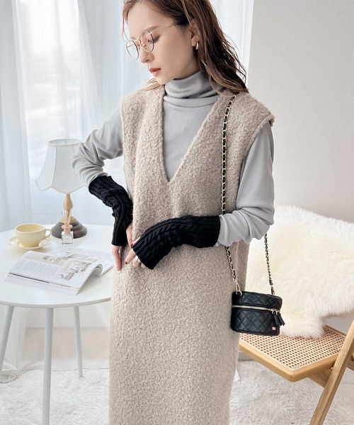 《JaVaジャバコラボ》最旬！カラバリ豊富、指ぬきニットアームウォーマー