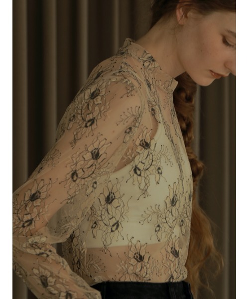 AMAIL(アマイル)の「Mature sweet lace cloth(シャツ/ブラウス・レディース・ピンク/ブラック/ベージュ・FREE)」の2枚目の写真