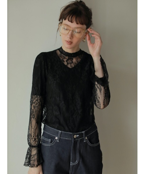 AMAIL(アマイル)の「Mature sweet lace cloth(シャツ/ブラウス・レディース・ピンク/ブラック/ベージュ・FREE)」の12枚目の写真