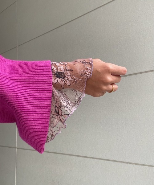 AMAIL(アマイル)の「Mature sweet lace cloth(シャツ/ブラウス・レディース・ピンク/ブラック/ベージュ・FREE)」の21枚目の写真