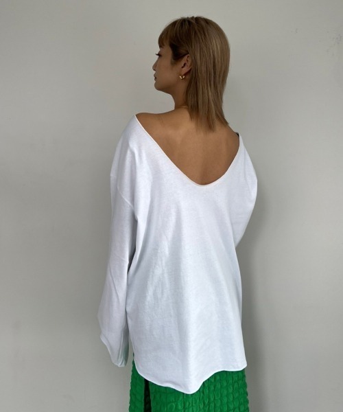 AMAIL(アマイル)の「2way open loose cloth(Tシャツ/カットソー・レディース・ホワイト/ブラック/ピンク・FREE)」の12枚目の写真