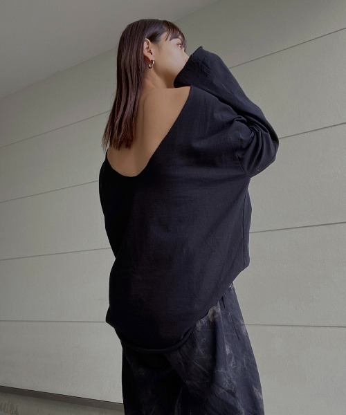 AMAIL(アマイル)の「2way open loose cloth(Tシャツ/カットソー・レディース・ホワイト/ブラック/ピンク・FREE)」の18枚目の写真