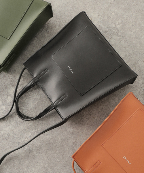 JOURNAL STANDARD SELECT（ジャーナルスタンダードセレクト）の「【YAHKI /ヤーキ】W FACE MINI TOTE：ショルダートートバッグ（ショルダーバッグ・レディース・ブラック/グリーン/オレンジ・FREE）」の2枚目の写真