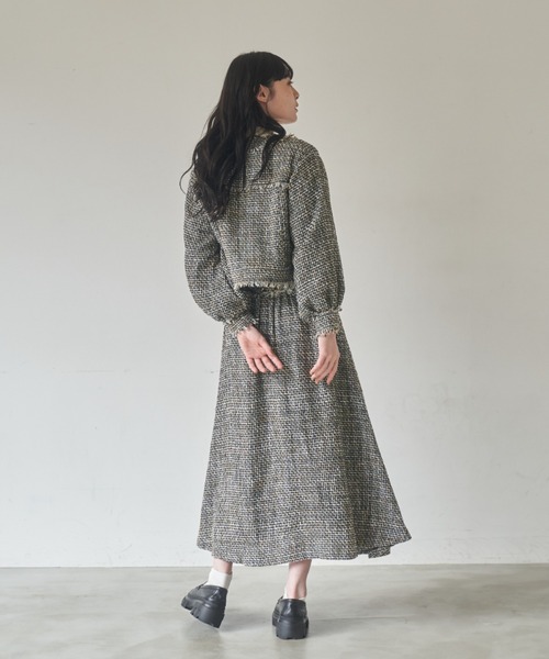 idem(イデム)の「tweed flare skirt/ツイードフレアスカート(スカート・レディース・ベージュ/ピンク/ブラック・SMALL/FREE)」の10枚目の写真