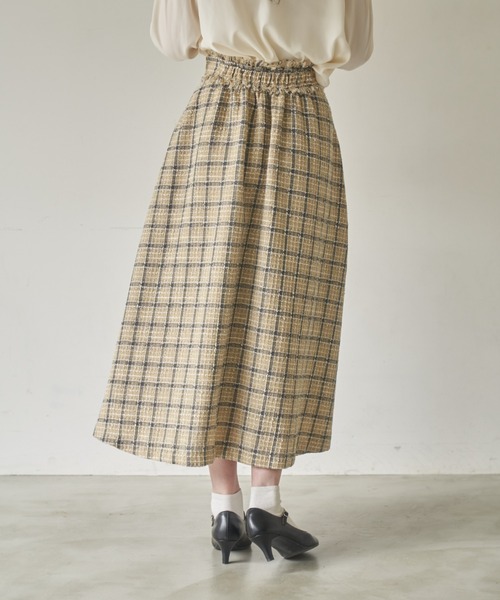 idem(イデム)の「tweed flare skirt/ツイードフレアスカート(スカート・レディース・ベージュ/ピンク/ブラック・SMALL/FREE)」の17枚目の写真
