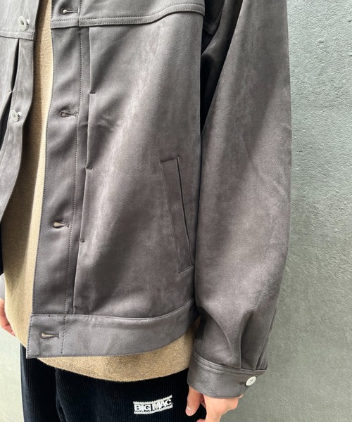 CIAOPANIC（チャオパニック）の「フェイクスエードショートレングスジャケット（ブルゾン・メンズ・ブラウン/ブラック・MEDIUM/LARGE）」の14枚目の写真