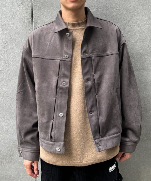 CIAOPANIC（チャオパニック）の「フェイクスエードショートレングスジャケット（ブルゾン・メンズ・ブラウン/ブラック・MEDIUM/LARGE）」の10枚目の写真