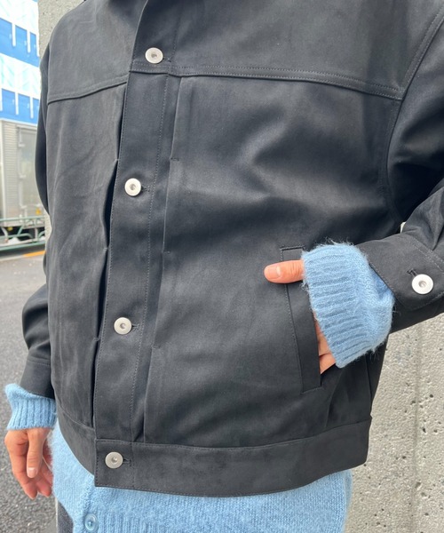 CIAOPANIC（チャオパニック）の「フェイクスエードショートレングスジャケット（ブルゾン・メンズ・ブラウン/ブラック・MEDIUM/LARGE）」の4枚目の写真
