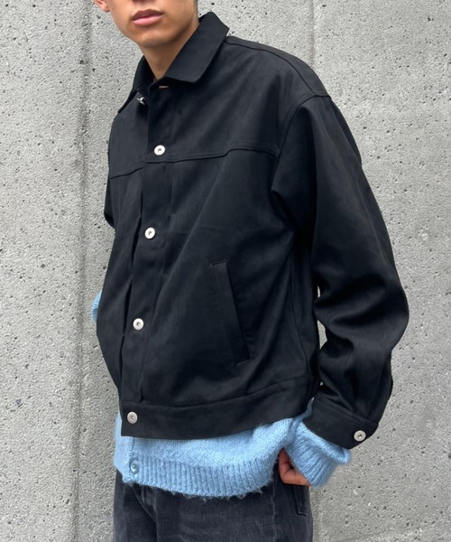 CIAOPANIC（チャオパニック）の「フェイクスエードショートレングスジャケット（ブルゾン・メンズ・ブラウン/ブラック・MEDIUM/LARGE）」の8枚目の写真