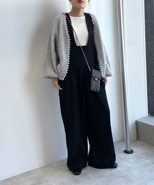 w closet(ダブルクローゼット)の「パール付カーディガン(カーディガン/ボレロ・レディース・オフホワイト/グレー/ブラック/ベージュ・FREE)」の15枚目の写真