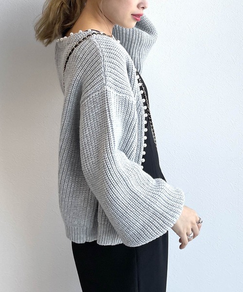 w closet(ダブルクローゼット)の「パール付カーディガン(カーディガン/ボレロ・レディース・オフホワイト/グレー/ブラック/ベージュ・FREE)」の16枚目の写真