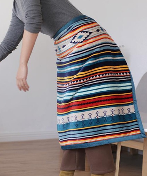 DAY CLOSET（デイ クローゼット）の「【100×70cm】3WAY スナップボタン ボア フリース ブランケット（ブランケット・メンズ・チェック/マルチ・ONE SIZE）」の6枚目の写真