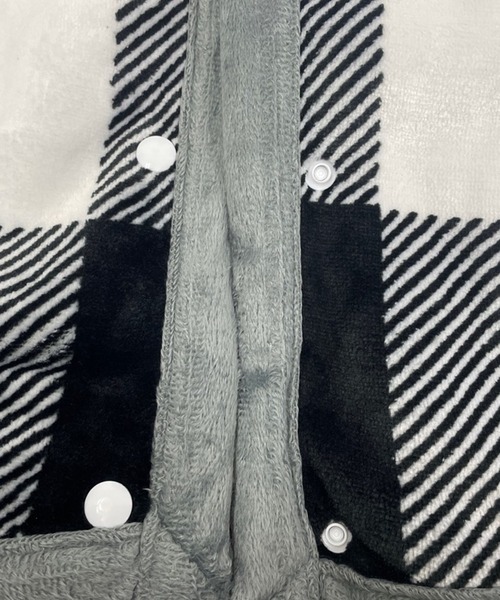 DAY CLOSET（デイ クローゼット）の「【100×70cm】3WAY スナップボタン ボア フリース ブランケット（ブランケット・メンズ・チェック/マルチ・ONE SIZE）」の11枚目の写真