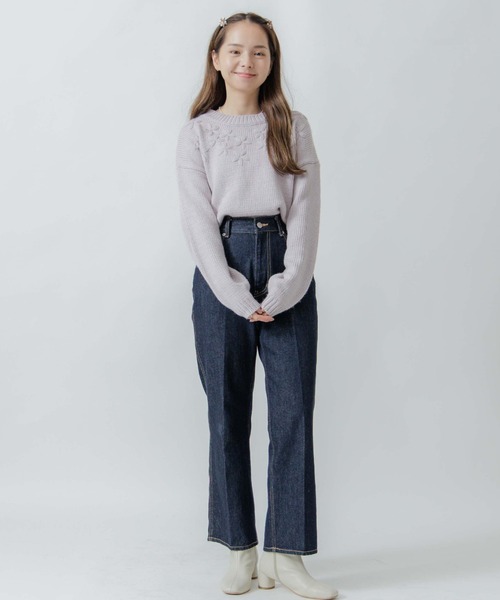 flower(フラワー)の「ニュアンスブーケニット(ニット/セーター・レディース・パープル/アイボリー・FREE)」の19枚目の写真