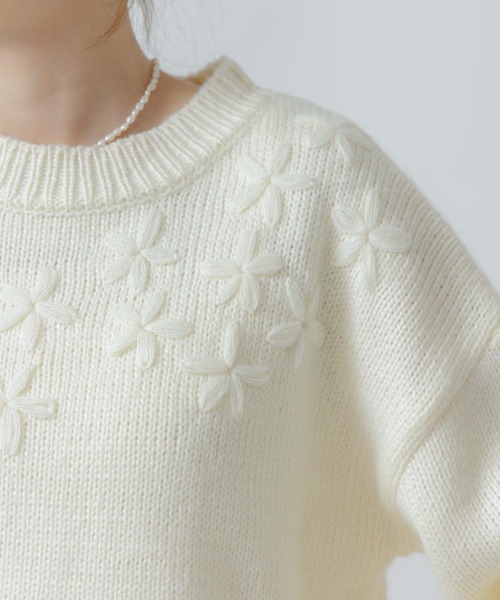 flower(フラワー)の「ニュアンスブーケニット(ニット/セーター・レディース・パープル/アイボリー・FREE)」の12枚目の写真