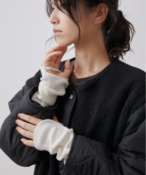 NERGY（ナージー）の「ニットアームガード（手袋・レディース・チャコールグレー/ブルー/オフホワイト・FREE）」の9枚目の写真