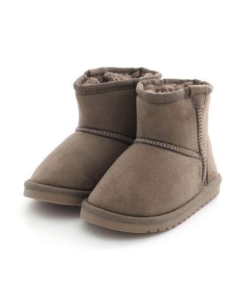 F.O.KIDS(エフオーキッズ)の「F.O.KIDS/エフオーキッズ ボアブーツトドラー(ブーツ・キッズ・ベージュ/ブラウン/ブラック/ブラウン系/ピンク・18/20/19)」の2枚目の写真