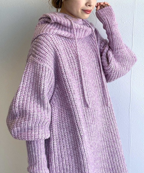 w closet(ダブルクローゼット)の「【マルチウェイ】ロングスリーブBIGニット&バラクラバSET(ニット/セーター・レディース・ラベンダー/ライトピンク/アイボリー・FREE)」の13枚目の写真