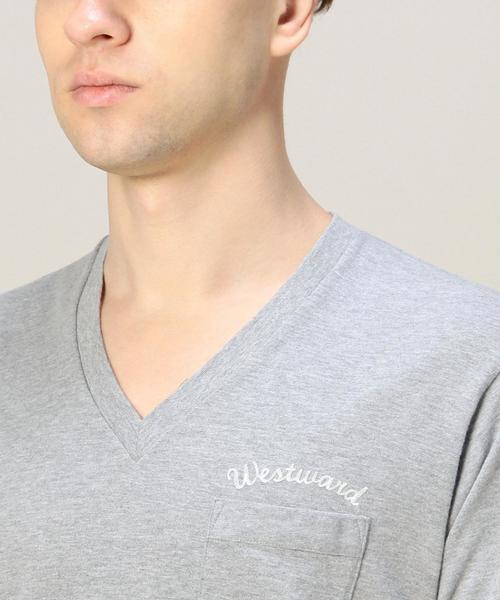 MONKEY TIME（モンキータイム）の「＜monkey time＞ エンブロ 1POC Vネック Tシャツ◆（Tシャツ/カットソー・メンズ・ホワイト/ブラック/グレー/オリーブ/ライトブルー/ネイビー・MEDIUM/SMALL/LARGE）」の19枚目の写真