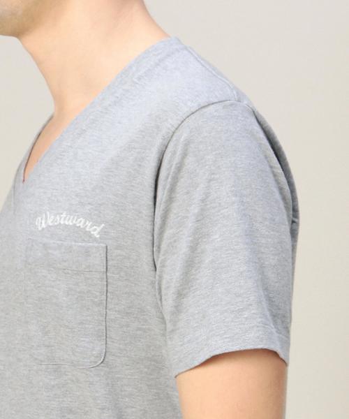 MONKEY TIME（モンキータイム）の「＜monkey time＞ エンブロ 1POC Vネック Tシャツ◆（Tシャツ/カットソー・メンズ・ホワイト/ブラック/グレー/オリーブ/ライトブルー/ネイビー・MEDIUM/SMALL/LARGE）」の20枚目の写真