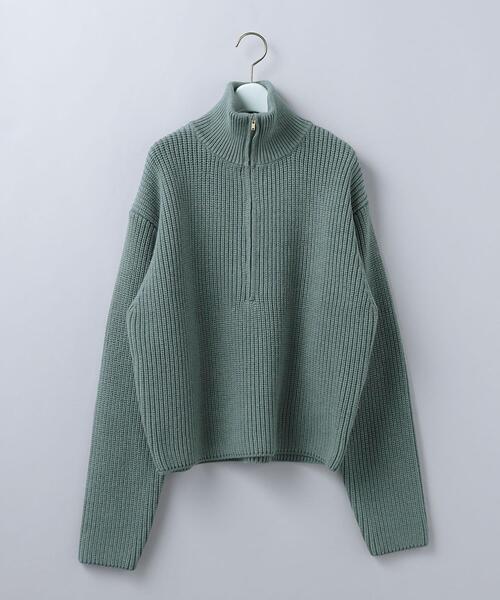 6(Roku)Rib half zip pullover ニット 6（ロク）の「＜6(ROKU)＞RIB HALF ZIP PULLOVER/ニット（ニット