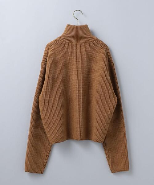 6（ロク）の「＜6(ROKU)＞RIB HALF ZIP PULLOVER/ニット（ニット