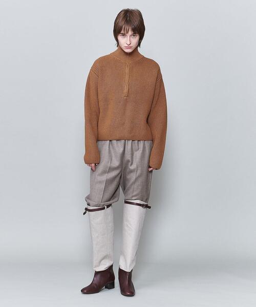 6（ロク）の「＜6(ROKU)＞RIB HALF ZIP PULLOVER/ニット（ニット