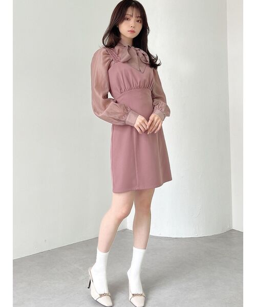 RESEXXY（リゼクシー）の「シアーシャツセットミニワンピース（ワンピース・レディース・アイボリー/ブラック/ピンク・FREE）」の12枚目の写真