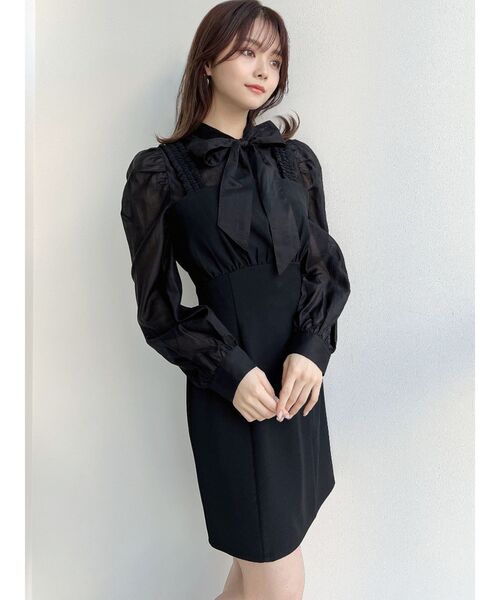 RESEXXY（リゼクシー）の「シアーシャツセットミニワンピース（ワンピース・レディース・アイボリー/ブラック/ピンク・FREE）」の14枚目の写真