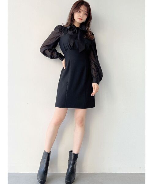 RESEXXY（リゼクシー）の「シアーシャツセットミニワンピース（ワンピース・レディース・アイボリー/ブラック/ピンク・FREE）」の17枚目の写真