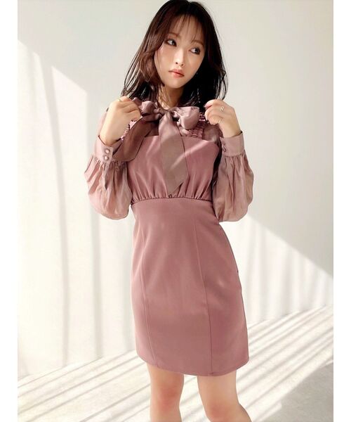 RESEXXY（リゼクシー）の「シアーシャツセットミニワンピース（ワンピース・レディース・アイボリー/ブラック/ピンク・FREE）」の18枚目の写真