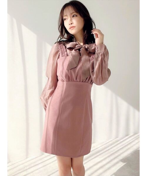 RESEXXY（リゼクシー）の「シアーシャツセットミニワンピース（ワンピース・レディース・アイボリー/ブラック/ピンク・FREE）」の19枚目の写真