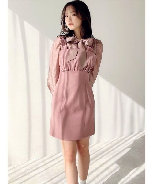 RESEXXY（リゼクシー）の「シアーシャツセットミニワンピース（ワンピース・レディース・アイボリー/ブラック/ピンク・FREE）」の21枚目の写真