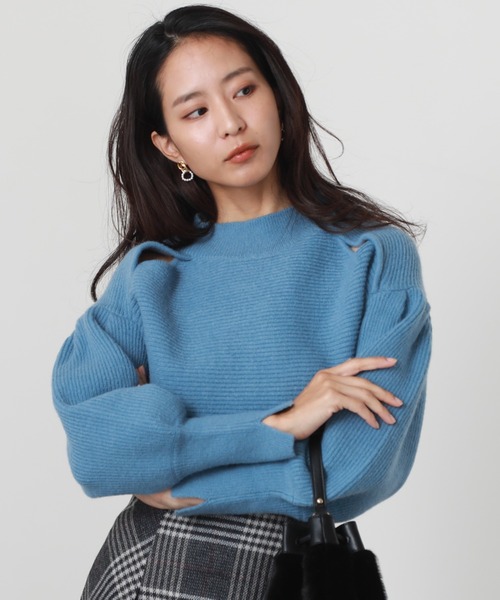 Cheek（チーク）の「スリットあきニットプルオーバー（ニット/セーター・レディース・ブラック/チャコールグレー/ブルー・MEDIUM）」の3枚目の写真